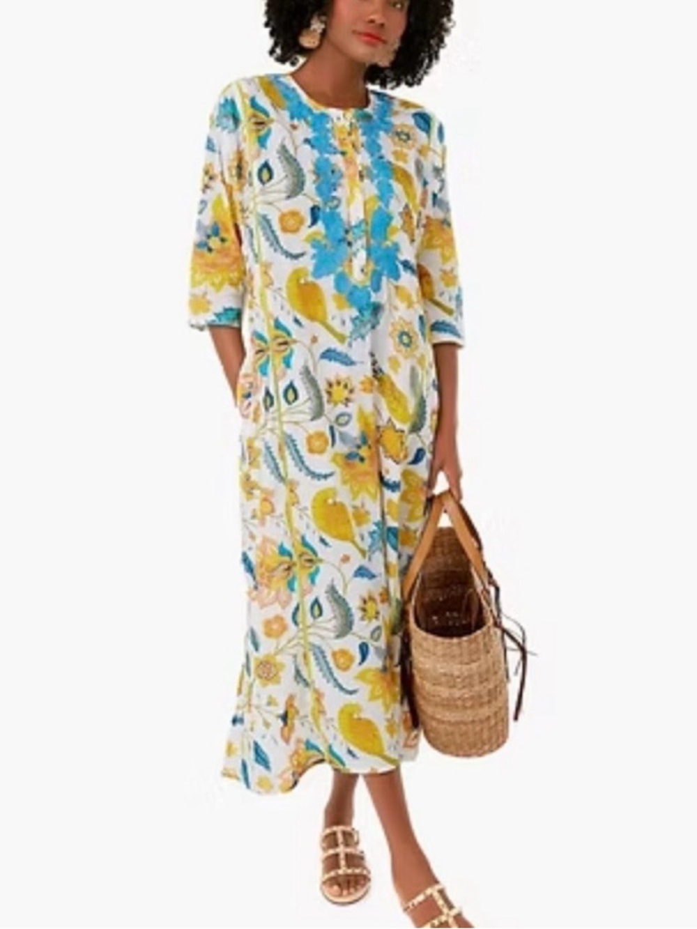 RO'S GARDEN Floral Kaftan Kurta Sz L